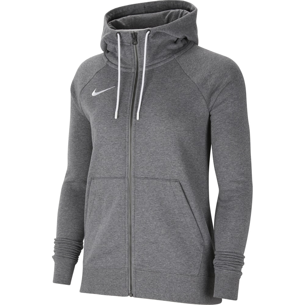 Nike Damen Full Zip Fleece Hoodie Park 20 grau-weiß